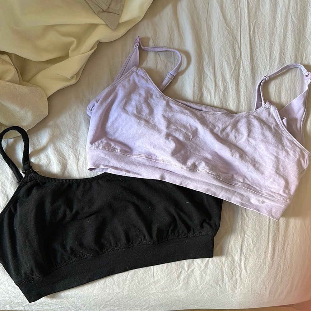 Pack of 2 nursing clip bralettes size 6